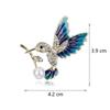 New Fashion Rhinestone Enamel Bird Brooch Cute Ainmal Hummingbird Eagle Brooches Scarf Dress Coat Lapel Pins Suit Badges Jewelry