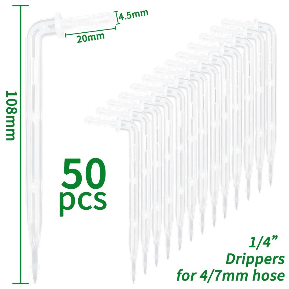 50-200PCS Durable 1/4'' C-type Hook Fixed Stem Support Holder Stakes for 4/7mm Hose Flowerpot Drip Irrigation Fitting Greenhouse