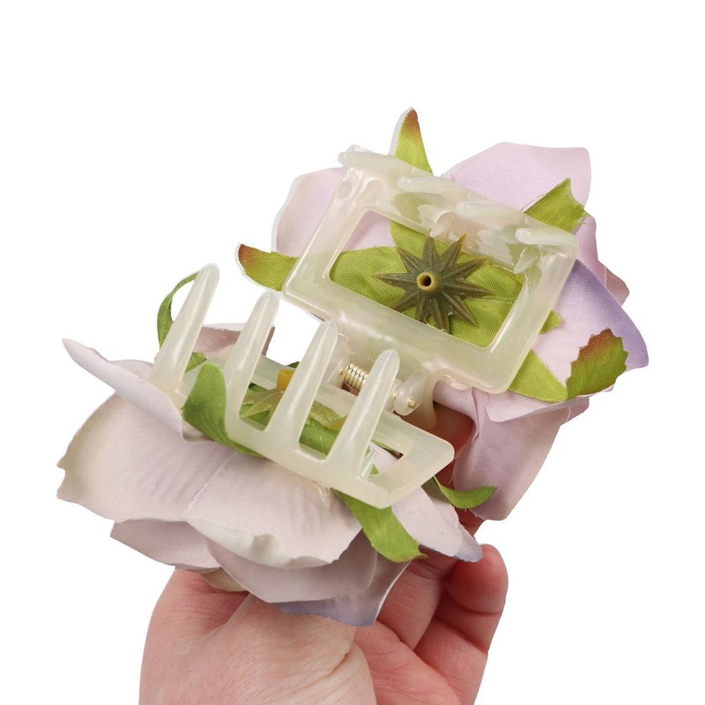 Cloth Rose Hair Clip Peony Flower Large Shark Clip Cute Flower Hair Claw Girl