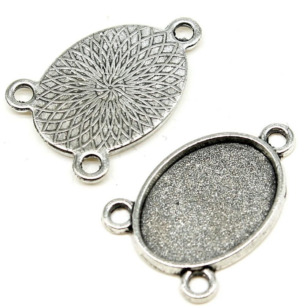 Multi Size Blank Bases Tray Three Loop Bezel Charm Base Connectors For Earrings Making