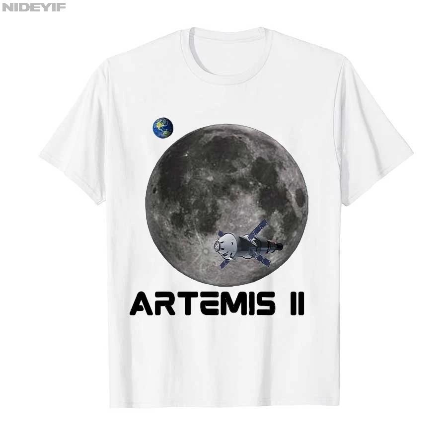 Solar System Artemis II Earth Moon Outer Space Tshirt For Men Women 100 Cotton T Shirts Short Sleeve Tops P899
