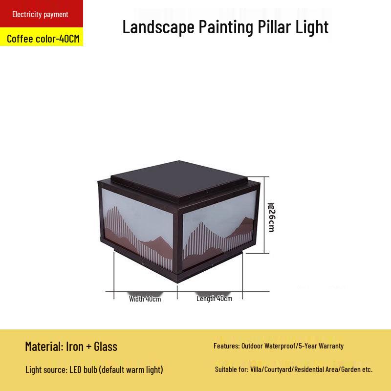 Modern Solar LED Pillar Light for Garden, Courtyard, or Hotel
