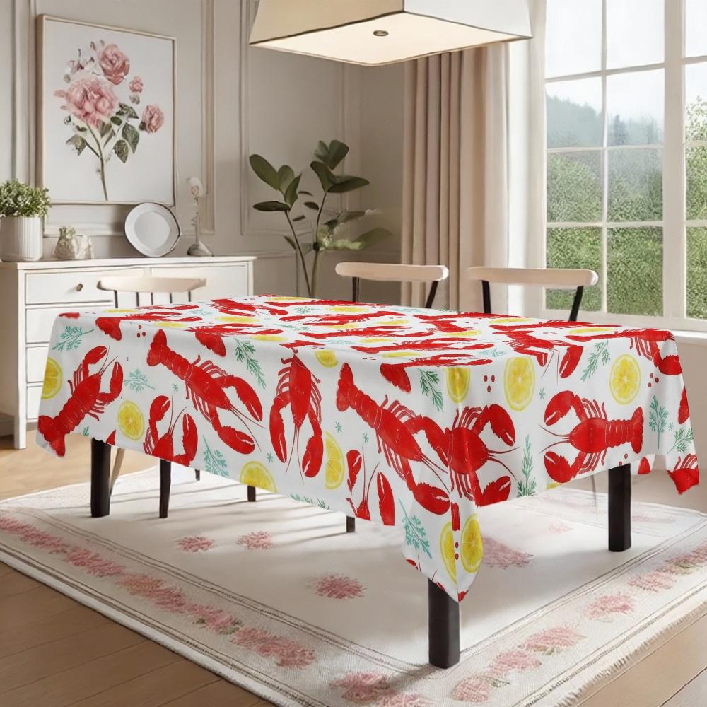 Tovaglia Rettangolare con Stampa di Aragoste per Decorazione Tavolo Cucina Sala da Pranzo Patio Impermeabile Riutilizzabile Tovaglie per Tavolo Matrimonio Festa