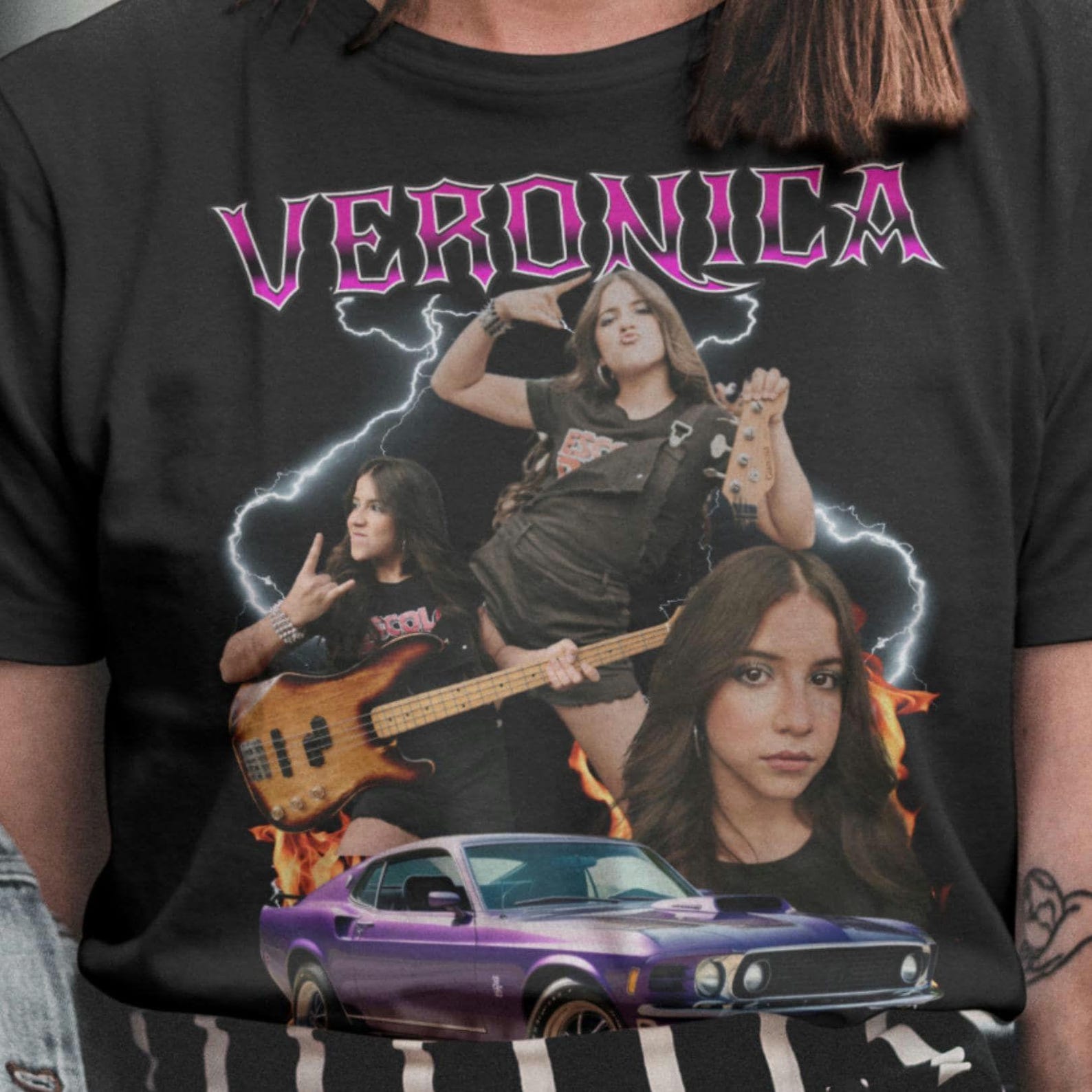 Custom Photo Rocker Bootleg T-Shirt: Personalized 90s Vintage Graphic Tee 4XL