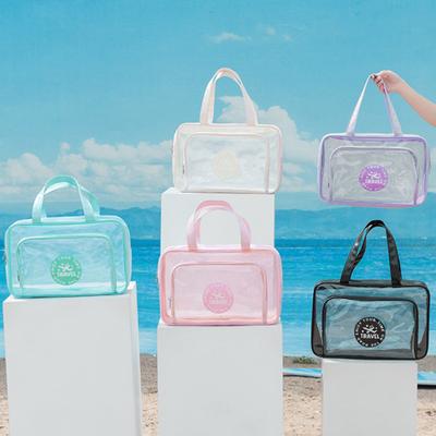 Transparent PVC Large Capacity Storage Bag Swimming Bags Women Large Wet Dry Separation Sports Bag Beach Fitness Travel Handbag