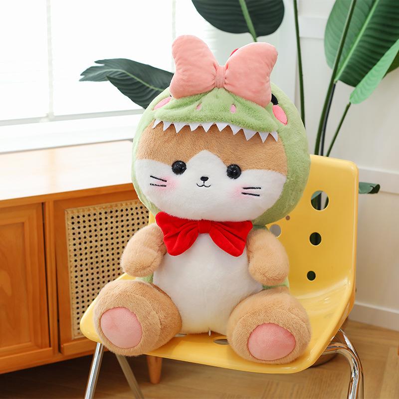 

Dinosaur Cat Doll Transformed Into Shiba Inu Plush Toy Sleeping Pillow Super Cute Birthday Gift for Children and Girls 35Cm (0.48kg)
