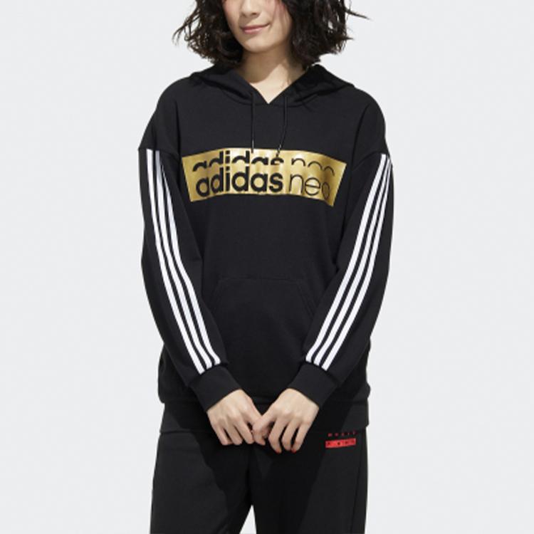 Adidas Neo Casual Sports Hooded Sweatshirt Unisex Tops Black GG3388