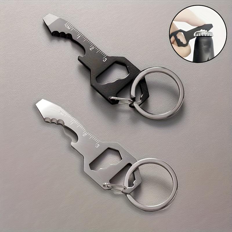 6 In 1 Keychain Pocket Tool for Bottle Opener Screwdriver Ruler Wrench Bit Driver File Portable Design Camping Accessories