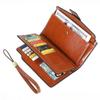 Women PU Leather Long Wallets RFID Antitheft Clutch Zipper Coin Pocket Oil Wax Retro Wallet High Quality Female Card Holder Coin Purse