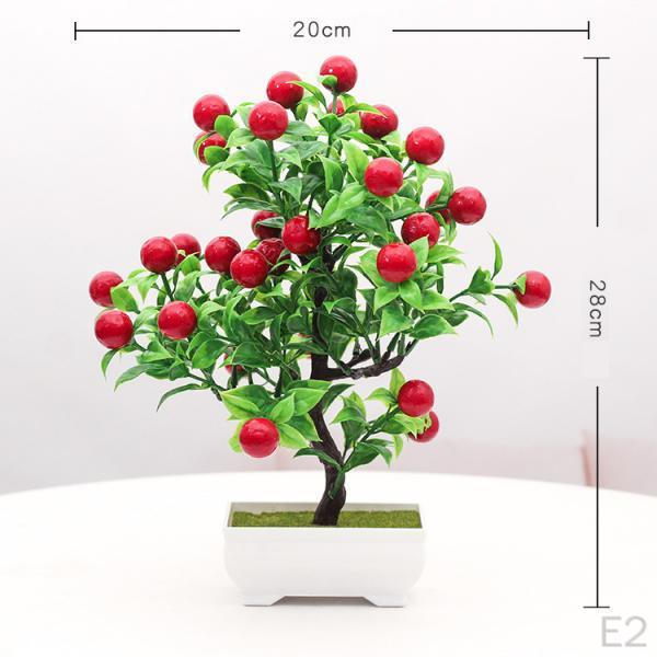 Artificial Fruit Tree Bonsai Pot Plants Ornament Realistic PP Material Table Centerpiece for
