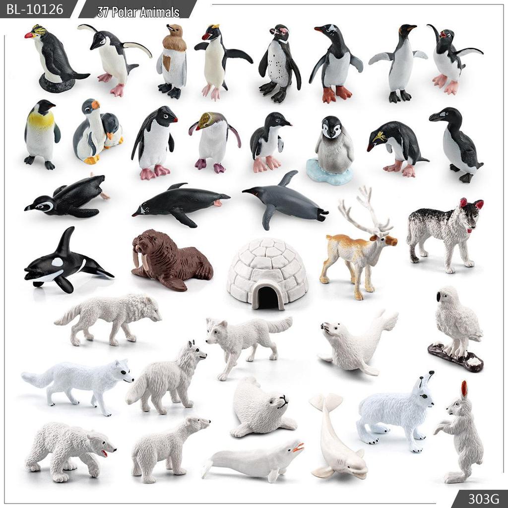 Popular Simulation Arctic Animal Figurines: Polar Bear, Fox, Seal, Walrus, Whale