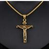 steel Cross Jesus Cross Necklace Korean Style Jewelry Men Double Layer Choker Metal Clavicle Chain