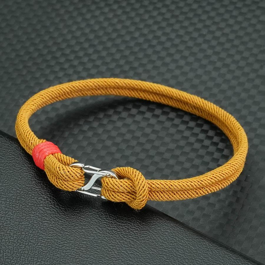 New 7 Colors Grade A 3mm Rope Bracelet Men Women Stainless Steel Connection Buckle Fabric Braslet Leisure Versatile Accessories
