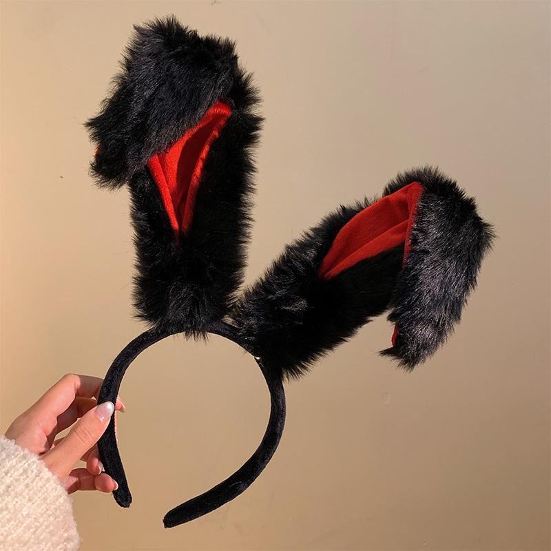 Bandas para el pelo de felpa con orejas de conejo largas para niñas, accesorios para la cabeza, diadema, accesorios para vestido, mujer, niña, cosplay, lolita, cosplay, accesorios para el pelo