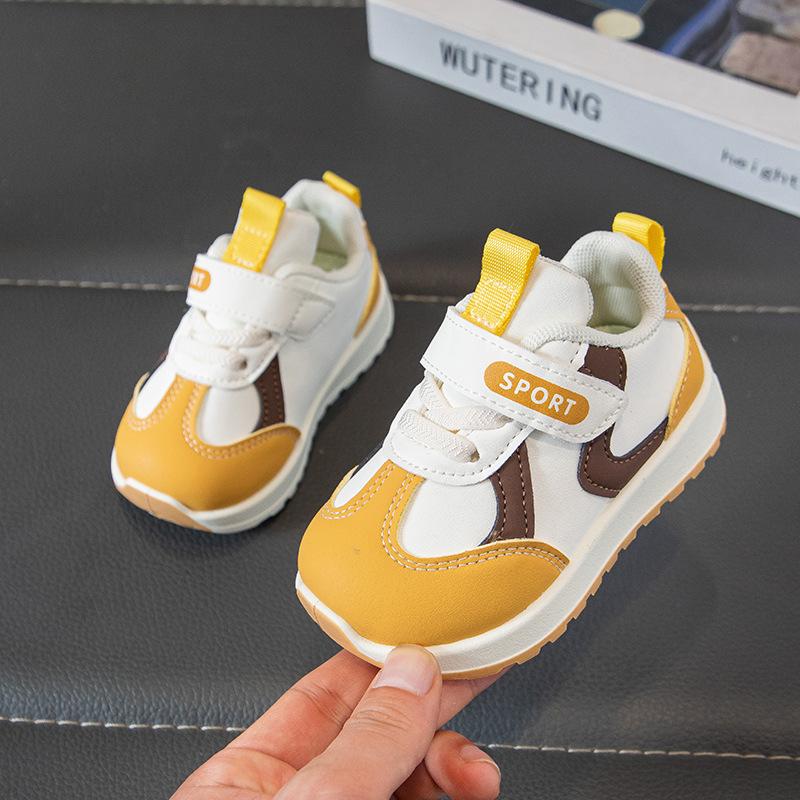 

Children s sports shoes for boys and girls2026New children s magic tape color-block casual shoes with soft soles and anti-slip German training shoes 18Inner Length13cm жёлтый