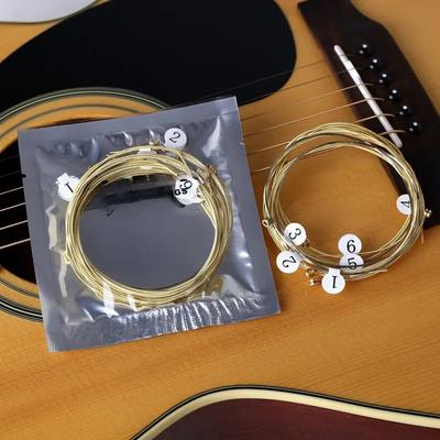 6pcs/set Folk Guitar String Acoustic Brass Guitar String Balladry Guitar Accessories Replacement String