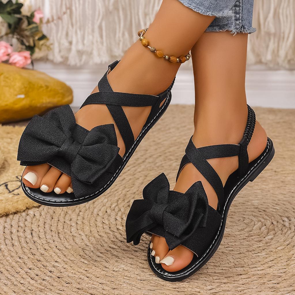Fashion Women Anti-slip Trend Sandals 2025 New Summer Lightweight Sandals Fashion Beach Casual Slippers Outdoor Bow Tie Home Flat Shoes