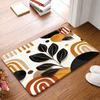 1pc, 2pcs, 3pcs, Bohemian Abstract Plant Rainbow Patterned Rug, Non-Slip Rubber Backed Flannel Door Mat, Durable And Machine Washable Universal Mat, S