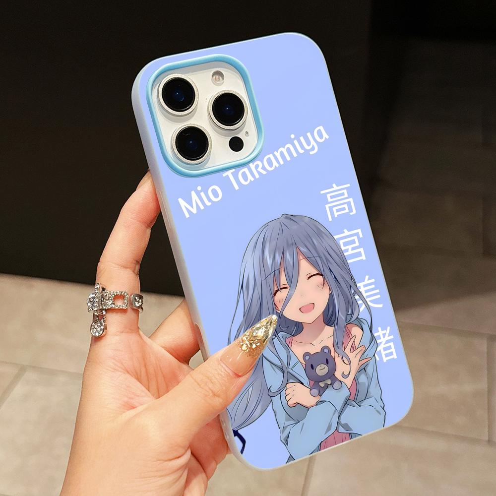 Date a Live Mio Takamiya Jelly Double layer Light Blue Mobile Phone Case for iPhone 17 16 15 14 13 12 11 Air Pro Max Plus