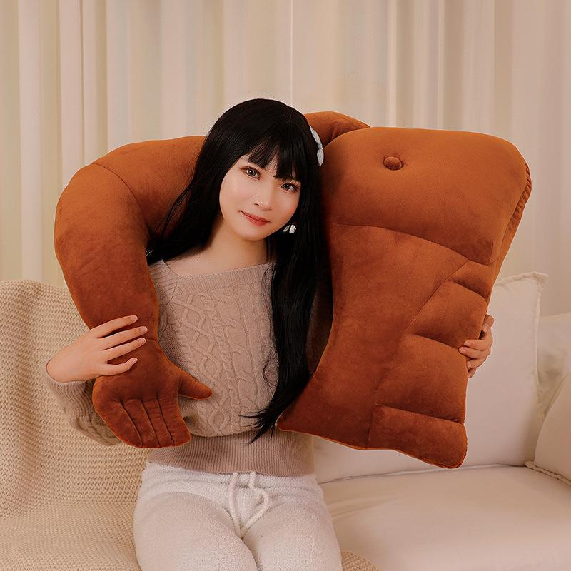 Cartoon Muscle Man Throw Pillow Plush Toy Boyfriend Arm Doll Girl Soothing Rag Doll Valentine'S Day Gift