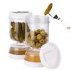 Dry Wet Separation Fork Kimchi Jar Kitchen Food Sealed and Fresh Keeping Storage Jar Practical Olive and Pickle Strainer Jar New