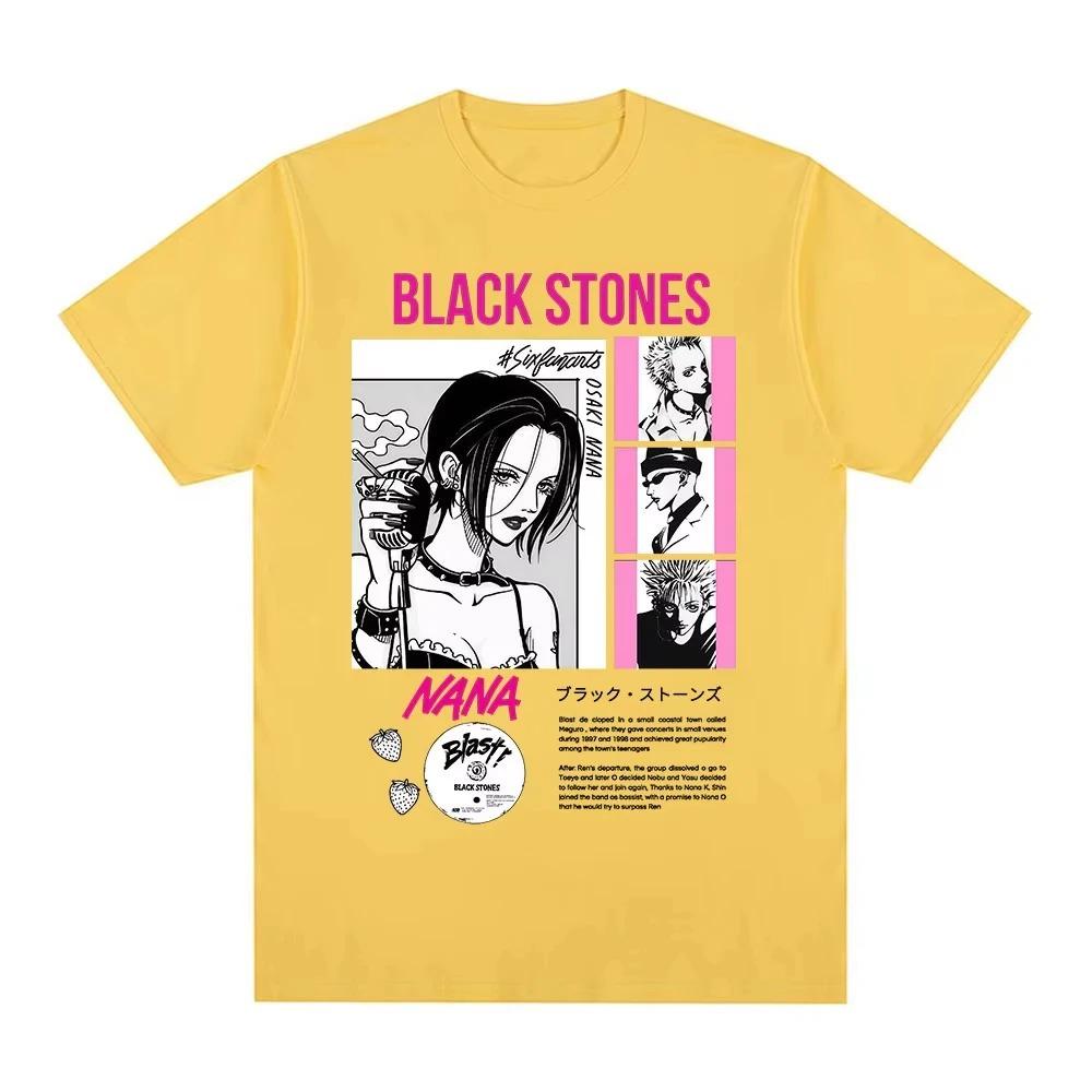 Anime Nana Osaki Černé kameny grafika Bavlna Y2k Tričko dámské Pánské Letní prodyšné Japonská Manga unisex Krátký rukáv