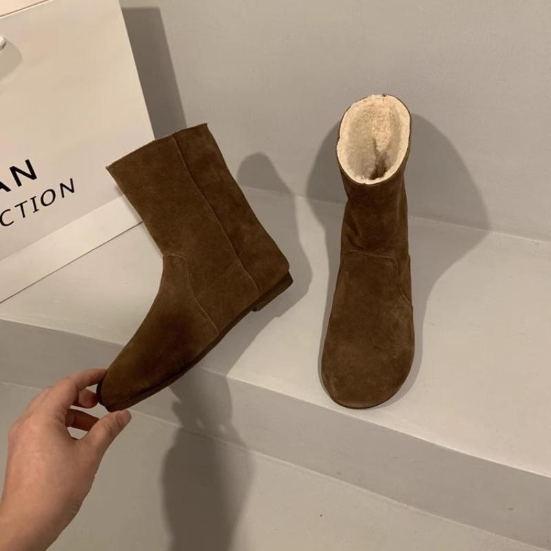 Woman Snow Boots 2026 Winter Warm Plush Comfortable Anti Slip Casual Cotton Shoes Flat Fashion Zipper Cold-proof Short Boots