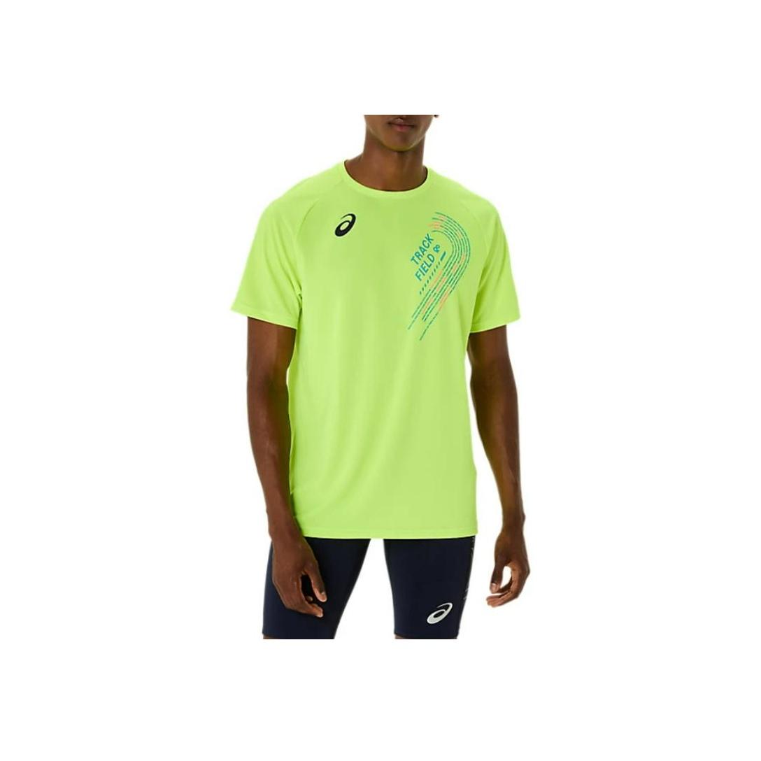 ASICS Mode Casual Comfortabel Veelzijdig T-shirt met Korte Mouwen Heren tops Geel 2091A749-751 XL