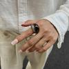 IngeSight.Z Bohemia Transparent Multicolour Resin Ring for Women Punk Exaggerate Geometric Chunky Ring Daily Jewelry Accessories
