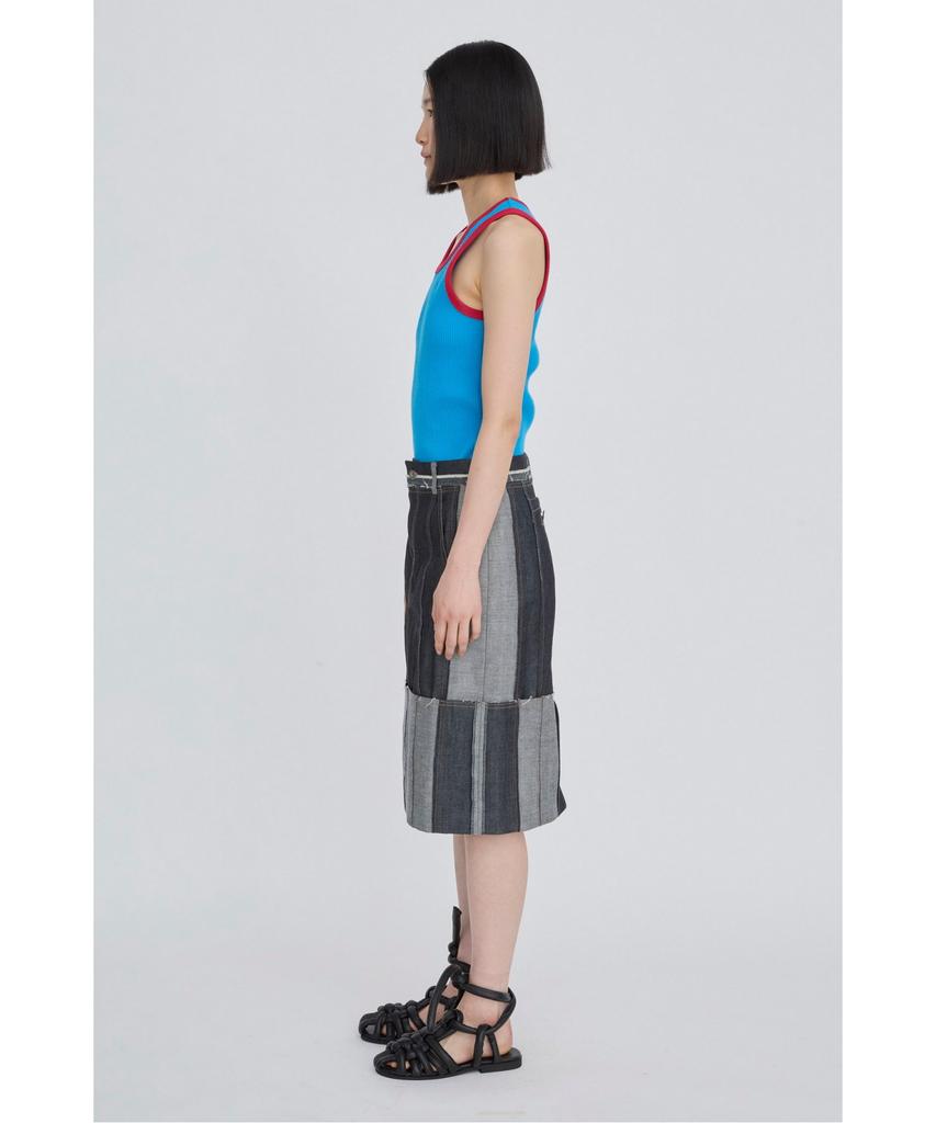Recorde Folded Denim Skirt Rqkas26553Bux