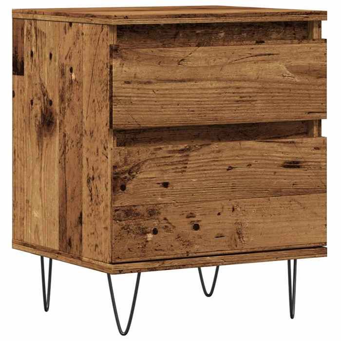 VidaXL Table de chevet vieux bois 40x35x50 cm bois d’ingénierie, meuble de chevet, table d'appoint, armoire de lit, armoire 857416