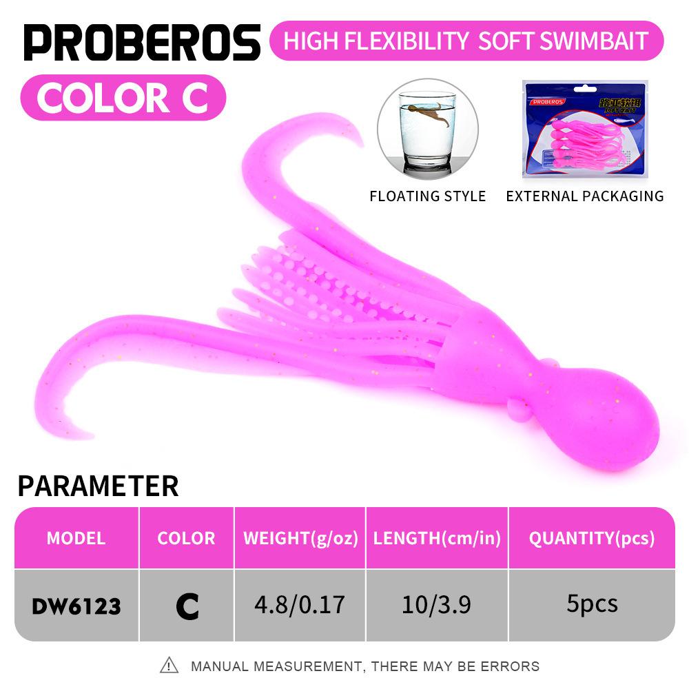 

Мягкая приманка в виде имитатора кальмара, высокоэластичный осьминог, приманка, 10 см/4,8 г Мягкая приманка в виде осьминога для морской рыбалки и ловли с лодки 10cm/4.8g（5 pieces/pack）