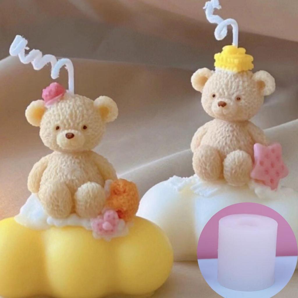 Bear-Shaped Aromatherapy Candle and Soap Silicone Mold for Baking and DIY Mousse Cake