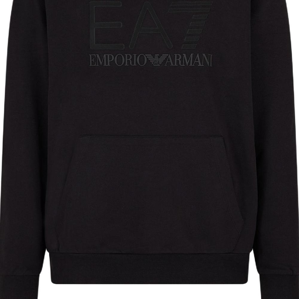 Emporio Armani FW24 Logo Letter Print Oversized Hoodie Men Hoodies Black 6DPM22-PJUAZ-1200
