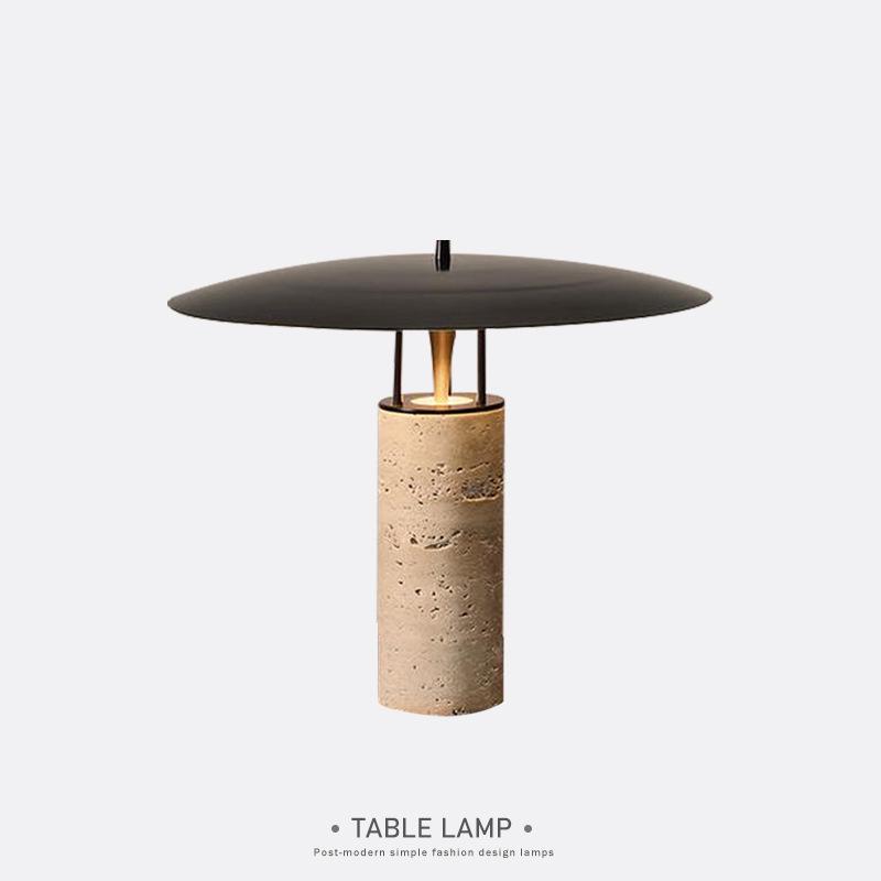 Contemporary Marble Travertine Table Lamp - Luxurious Designer Style for Living Room or Bedroom