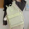 Striped Print Student Schoolbag Lightweight Commuter Backpack Girls Travel Bag