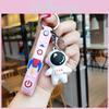 Adorable Cartoon Astronaut Silicone Keychain Cute Couple Bag Charm Creative Gift