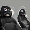 2/4PCS Cartoon Car Headrest Cover Cute Smiling Face Printed Head Rest Cover Elastic Funny Seat Head Pillowcase Car Decor