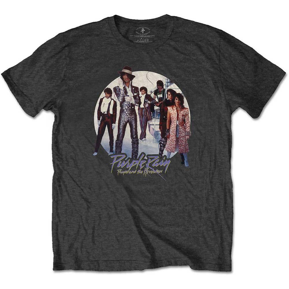 Men s Prince Purple Rain Circle Slim Fit T-shirt Large Charcoal XXXXL