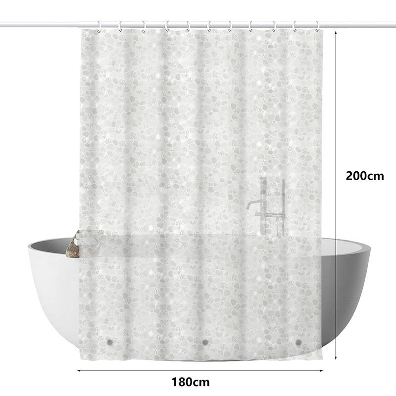 Translucent Waterproof & Mildew-Proof PEVA Shower Partition Curtain