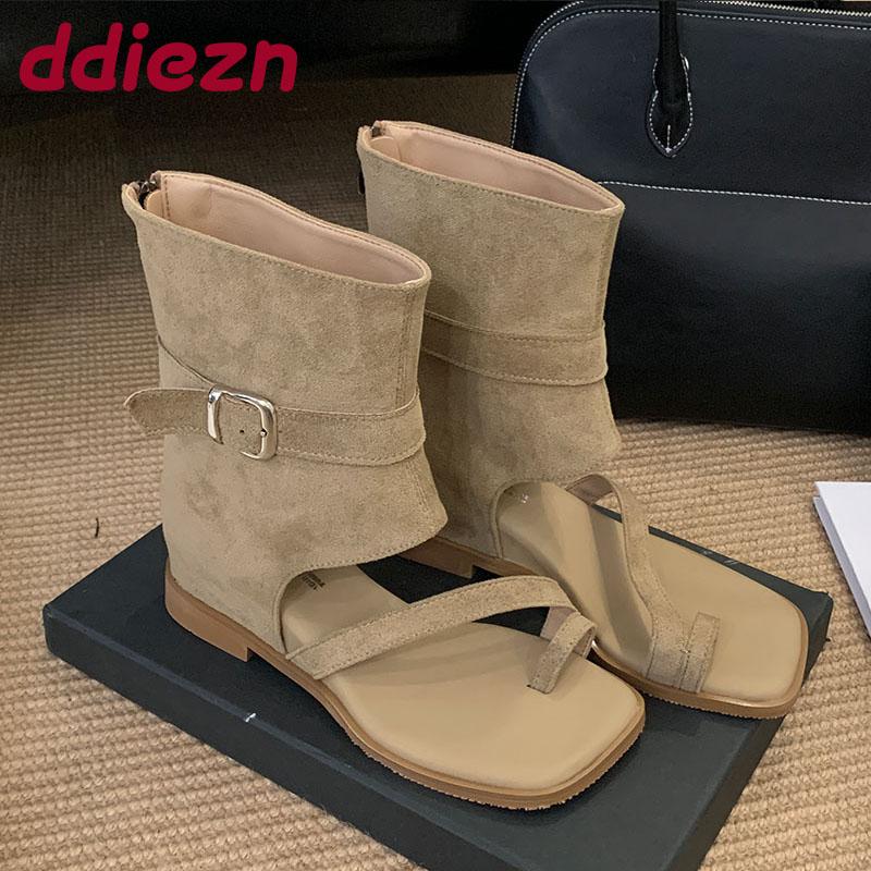 

Модный дизайнер Женские сандалии Обувь с увеличением роста Модные сандалии-гладиаторы с квадратным носком Женские балетки Женские шлепанцы 35 хаки