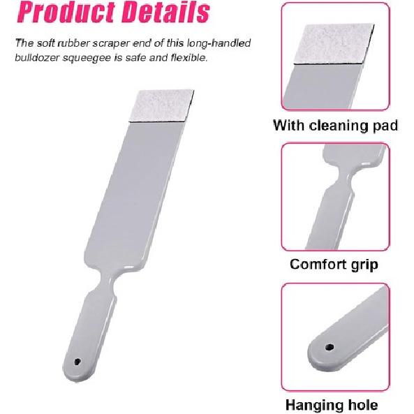 Long Handle Flat Glass Tint Tools, Scrubber Paddle Squeegee for Car Front Gray