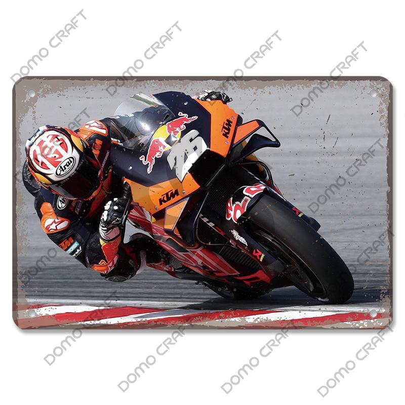 Motorcycle Racing Poster Vintage Metal Plate Racer Athlete Metal Tin Signs Retro Wall Decor Club Pub Bar Man Cave