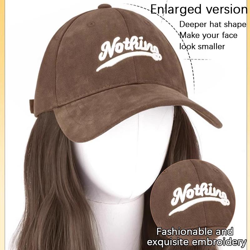 Kaffefarget baseballcap wave litt rullet parykk syntetisk fiberparykk for kvinner egnet for Halloween og julefester