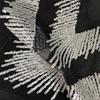 V Collar Design Mesh Lace Appliques Silver Sequins Dress Decoration Appliques  Gown Embellishment