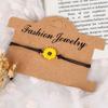 Simple Black String Daisy Wild Fashion Jewelry Couple Bracelet Woven Bracelet Sunflower Bracelet