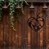 2D Flat Wall Art Couple Kissing in Heart Shape, Iron Metal Decor for Living Room Bedroom Office, 1pc