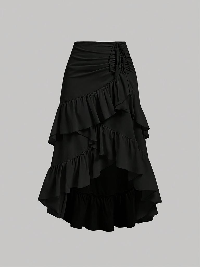 Women's Summer New Sweet Fresh High Waist Patchwork Slimming Pleated Skirt