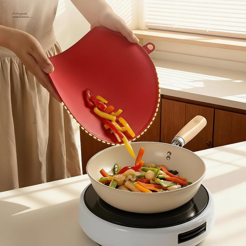 1Pcs Mold-proof TPU Cutting Board Double Sided D-Shape Semi-Circular Cutting Board TPU Non-Slip Kitchen Chopping Block