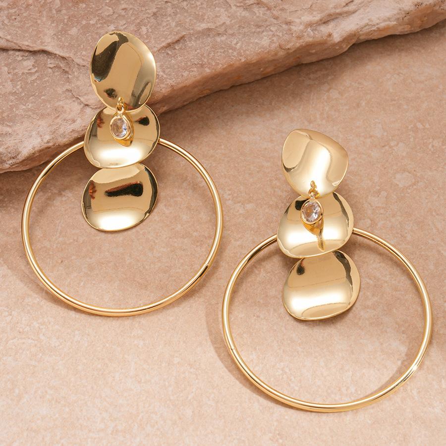 Железные неправильные круглые серебряные серьги-гвоздики простые нишевые серьги